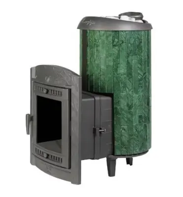 Фото Печь банная "Атмосфера XL" в ламелях "Верде Гватемала" наборный рисунок в магазине Woodson