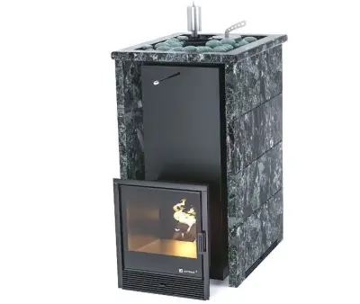 Фото Печь «Геленджик» в трехстороннем кожухе с открытым верхом  Пироксенит в магазине Woodson