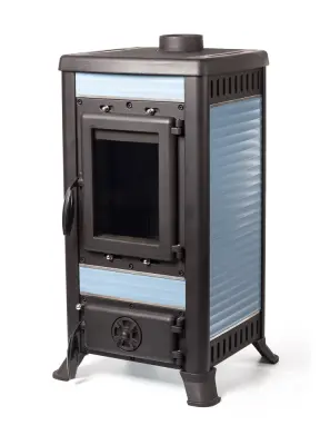 Фото Печь чугунная KLEMENS I голубой в магазине Woodson Фото Печь чугунная KLEMENS I голубой в магазине Woodson