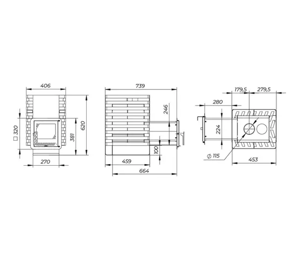 Фото Печь банная "РАДА ТЕРМА 2026" ОК 6мм 16L, дверца со стеклом в магазине Woodson