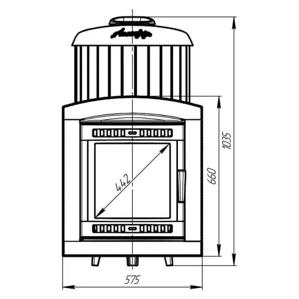 Фото Печь банная "Атмосфера XL" в ламелях из натурального камня "Змеевик" наборный в магазине Woodson