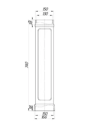 Фото Чугунный дымоход D 130 L 740 (цв. черный) 