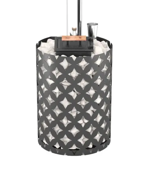 Фото Чугунная печь для бани ЭТНА 24 (Панорама) Закрытая каменка в магазине Woodson