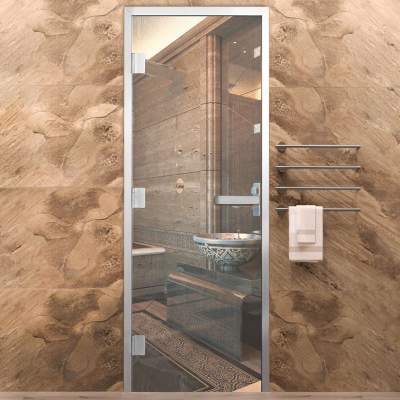 Дверь Хамам Элит прозрачная 1900*700, L