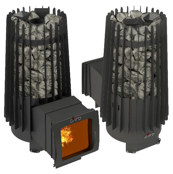 Фото Дровяная банная печь Cometa 180 Vega Long Window Max Grill`D в магазине Woodson