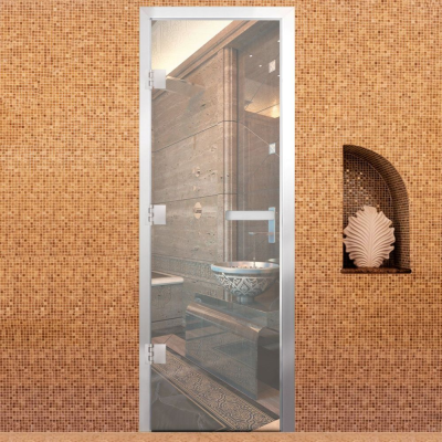 Дверь Хамам Престиж 60G Прозрачная 1900*700 L, без порога