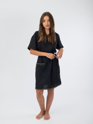 Платье банное Woodson, чёрный лён (46)