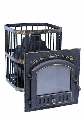 Фото Печь банная чугунная "Сибирь-24". Каминная дверца "Сибирь" 545х545 (Сетка) в магазине Woodson Фото Печь банная чугунная "Сибирь-24". Каминная дверца "Сибирь" 545х545 (Сетка) в магазине Woodson