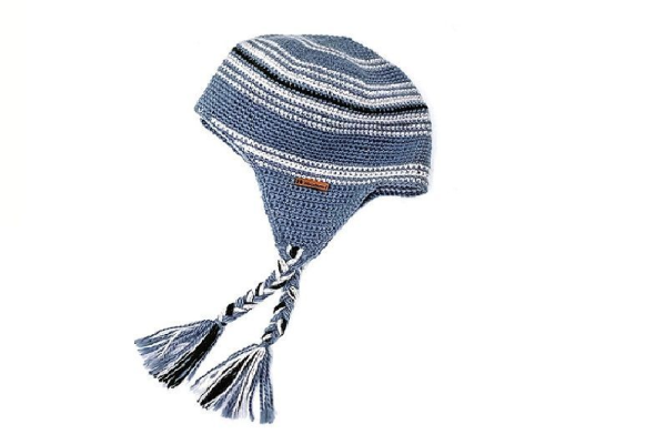 Шапка вязаная для бани Woodson Viking, серая, 2 косички Шапка вязаная для бани Woodson Viking, серая, 2 косички