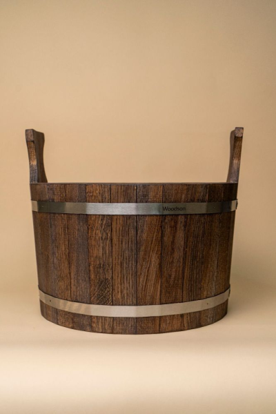 Шайка Woodson с нержавеющей вставкой, 17 л., дуб в темном Шайка Woodson с нержавеющей вставкой, 17 л., дуб в темном