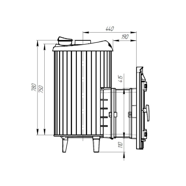 Фото Печь банная "Атмосфера L" в ламелях "Пироксенит" наборный рисунок в магазине Woodson