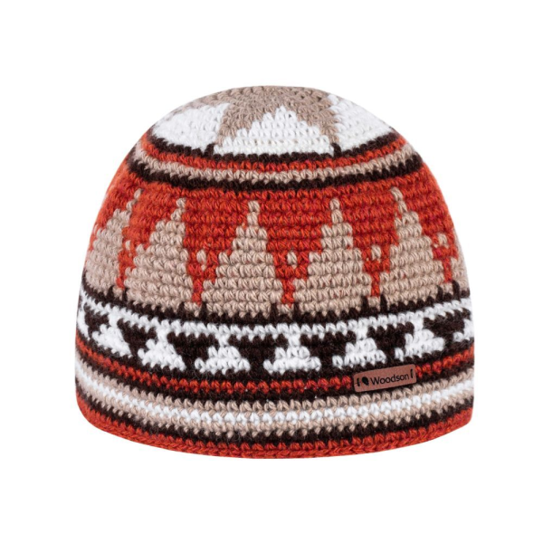 Шапка вязаная для бани Woodson Viking, орнамент, без косичек (коричневый)