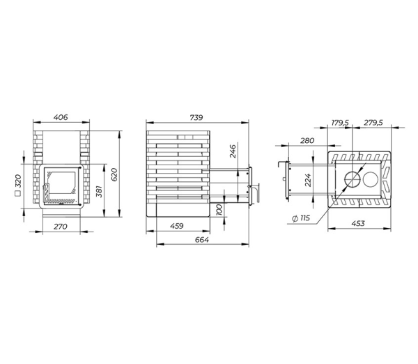 Фото Печь банная "РАДА ТЕРМА 2026" ОК 4мм 16L, дверца со стеклом в магазине Woodson