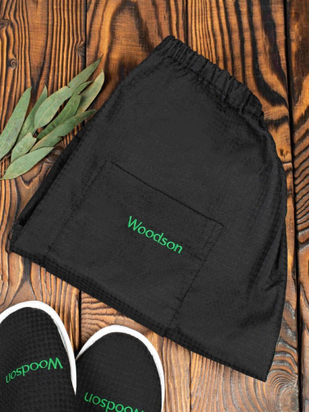 Тапочки Woodson, вафельные с закрытым мысом (39-43), чёрный цвет Тапочки Woodson, вафельные с закрытым мысом (39-43), чёрный цвет