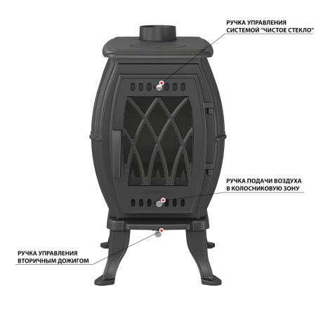 Фото Печь-камин Везувий BX-09 "Антрацит" в магазине Woodson