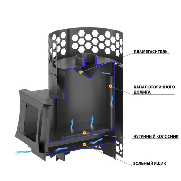 Фото Печь для бани Везувий "Чёрная Пчёлка" в магазине Woodson