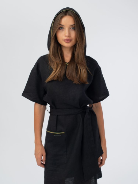 Платье банное Woodson, чёрный лён (46)