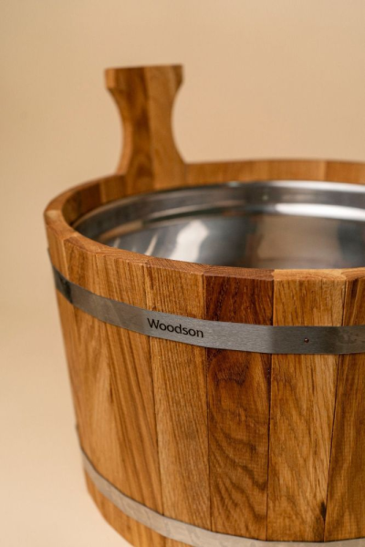 Шайка Woodson с нержавеющей вставкой, 17 л., дуб Шайка Woodson с нержавеющей вставкой, 17 л., дуб