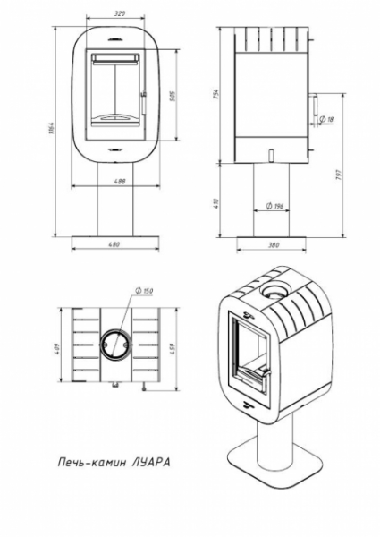 Фото Печь ЛУАРА в магазине Woodson Фото Печь ЛУАРА в магазине Woodson