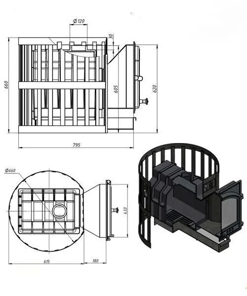 Фото Печь ВЕЗУВИЙ Легенда Ретро Ковка 24 (205) в магазине Woodson